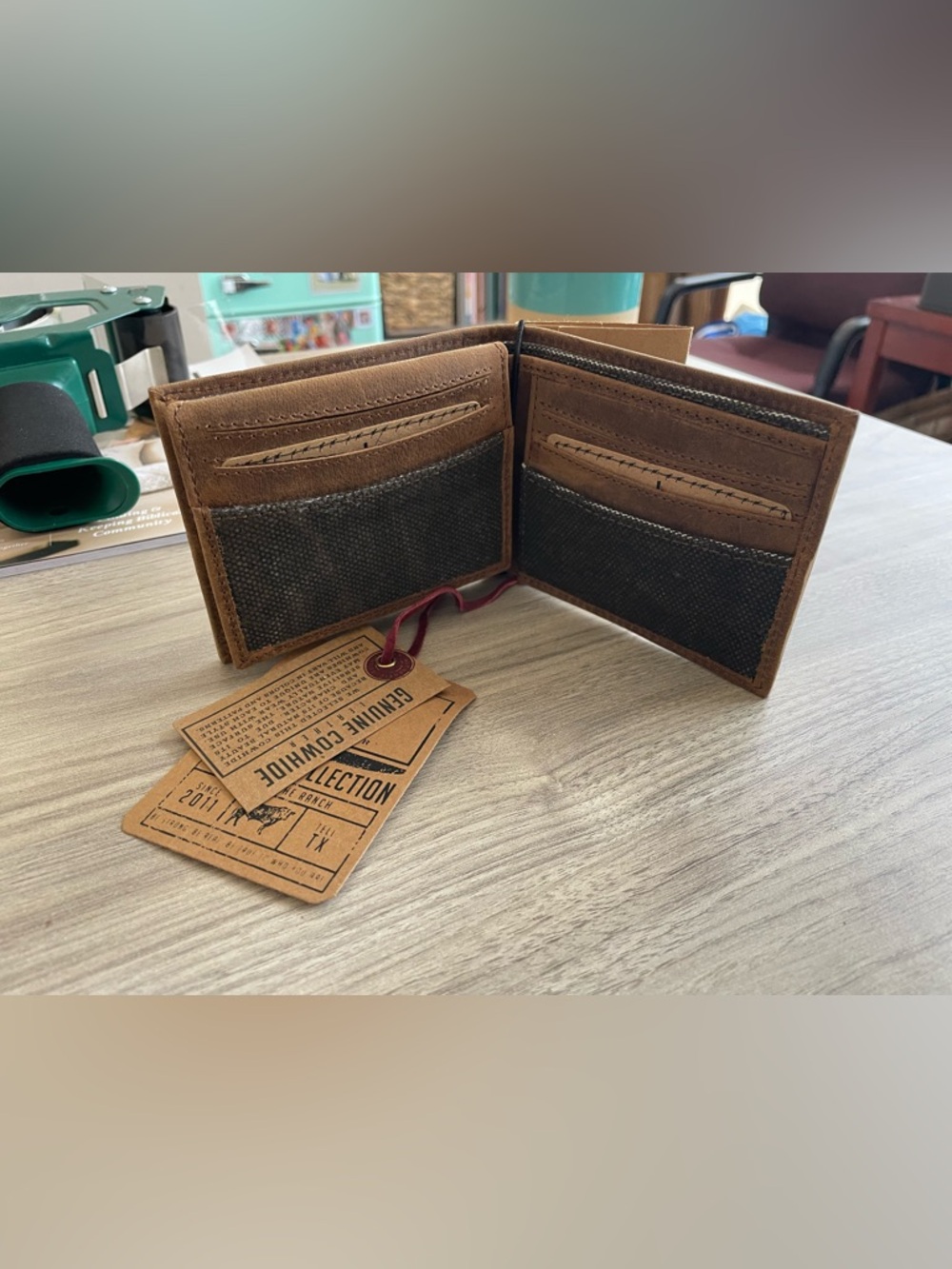 STS Ranchwear Canvas and Leather Wallet - Picture 3 of 5
